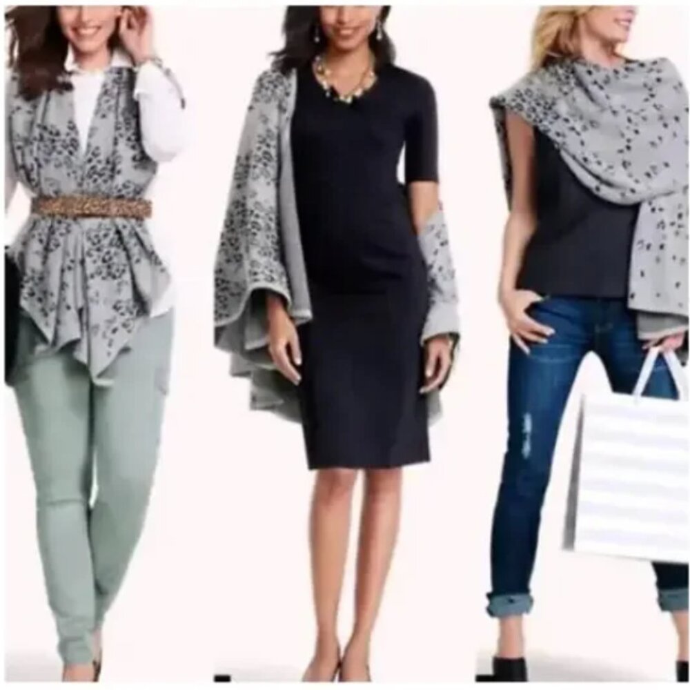 CAbi Women's Gigi Cardigan Sweater Cape Wrap OS Leopard‎ Print Boho Chic #3115 - Picture 2 of 9